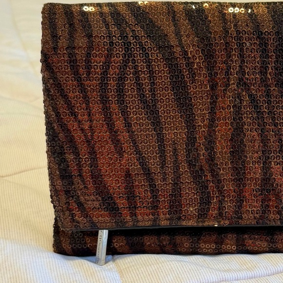 Sequin Zebra Print Clutch - Picture 8 of 8
